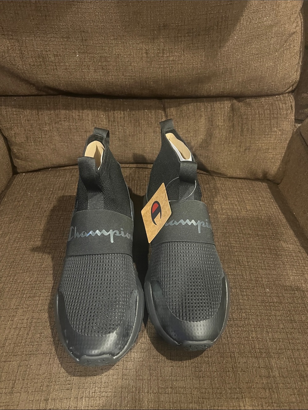Mens Champion Rally Pro Knit Black Slip On Sneakers - Picture 3 of 10